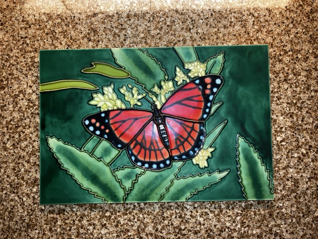 Butterfly in ceramic tile