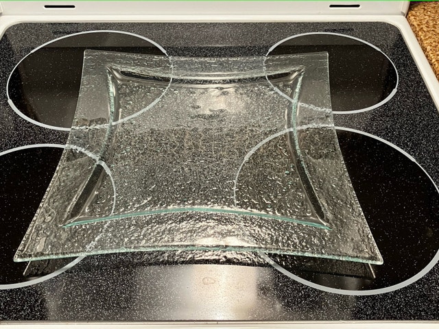 Glass plate serving tray