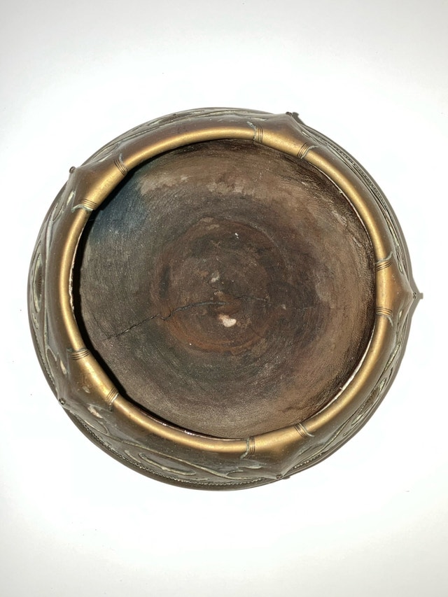 Victorian Brass and Wood Pot - photo 3