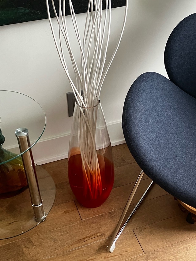 Glass vase with reeds - photo 5