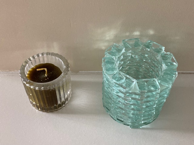Vintage glass candle holders