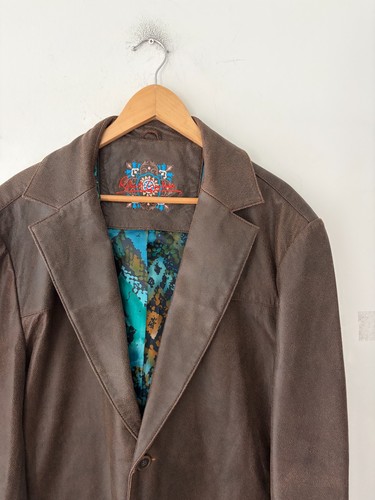 Robert Graham Brown Leather Blazer Sport Coat Jacket Size 46/56 - photo 2