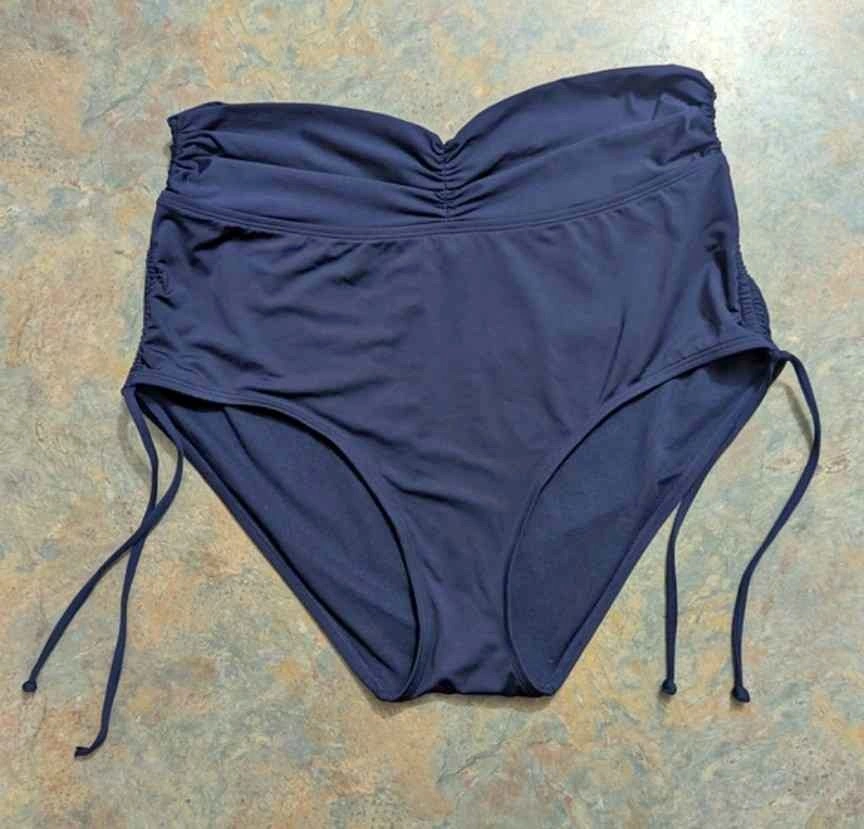 La Vie En Rose High-Waisted Navy Blue Bikini Bottom