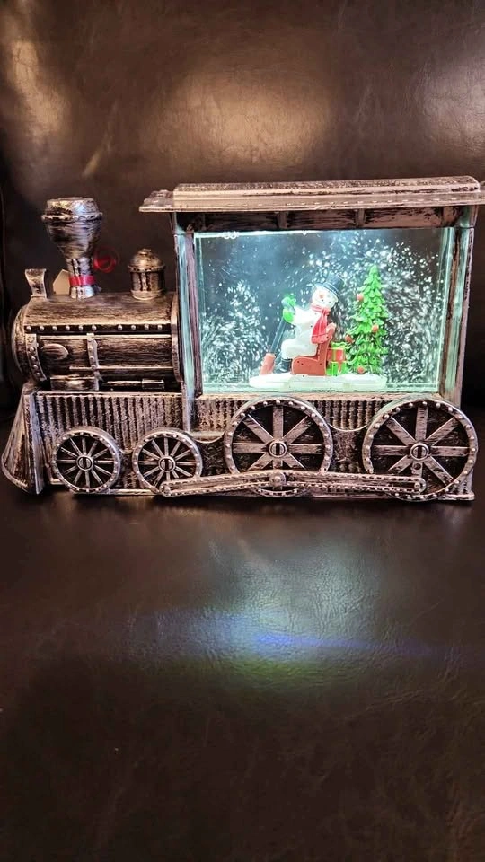 Lighted Christmas Snowman Train Snow Globe - photo 2