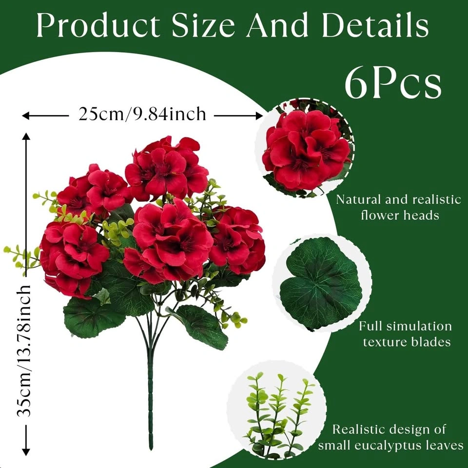 New Artificial Geranium Flowers for Outdoor Decoration - photo 5
