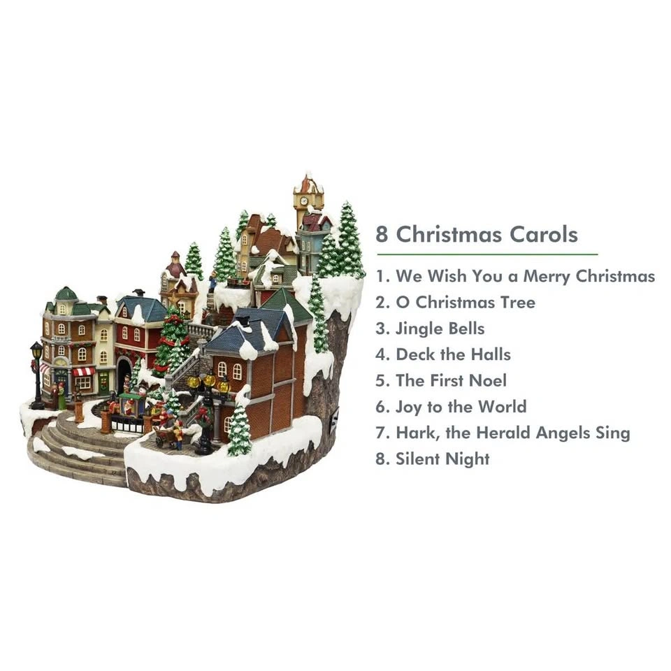 Large Animated Musical Christmas Village with LED Lights - photo 4