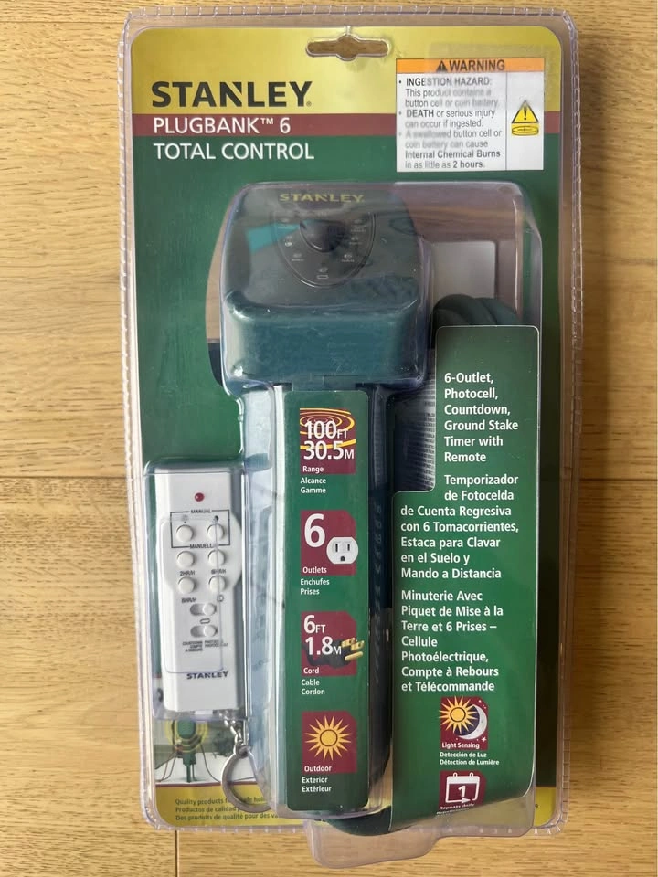 Stanley Christmas 6 Control Outdoor Timer – New in Package