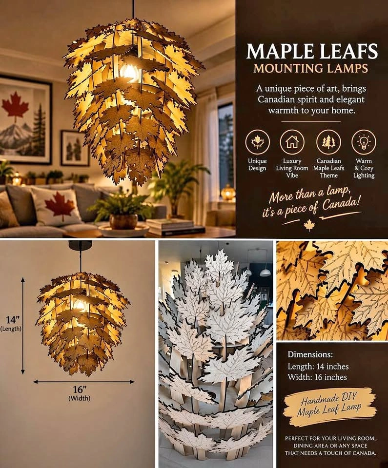 Handcrafted Maple Leaf Pendant Lamp