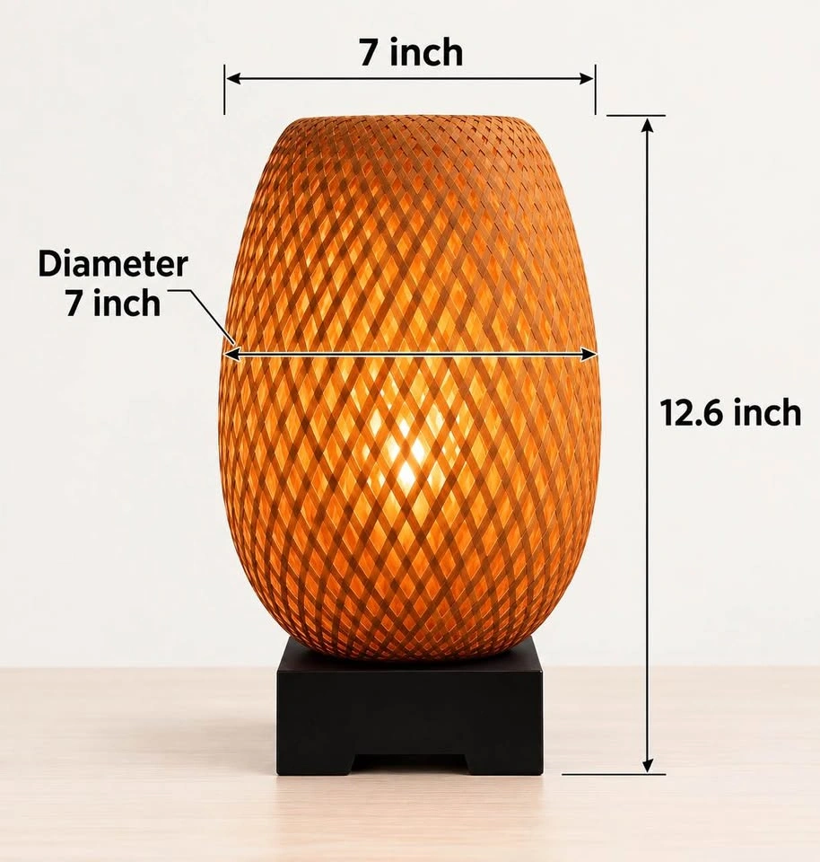 Clearance: Elegant Natural Bamboo Dimmable Table Lamps