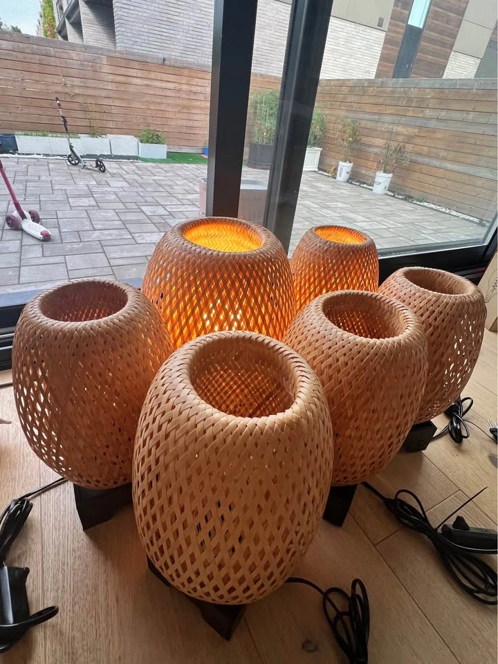 Clearance: Elegant Natural Bamboo Dimmable Table Lamps - photo 2