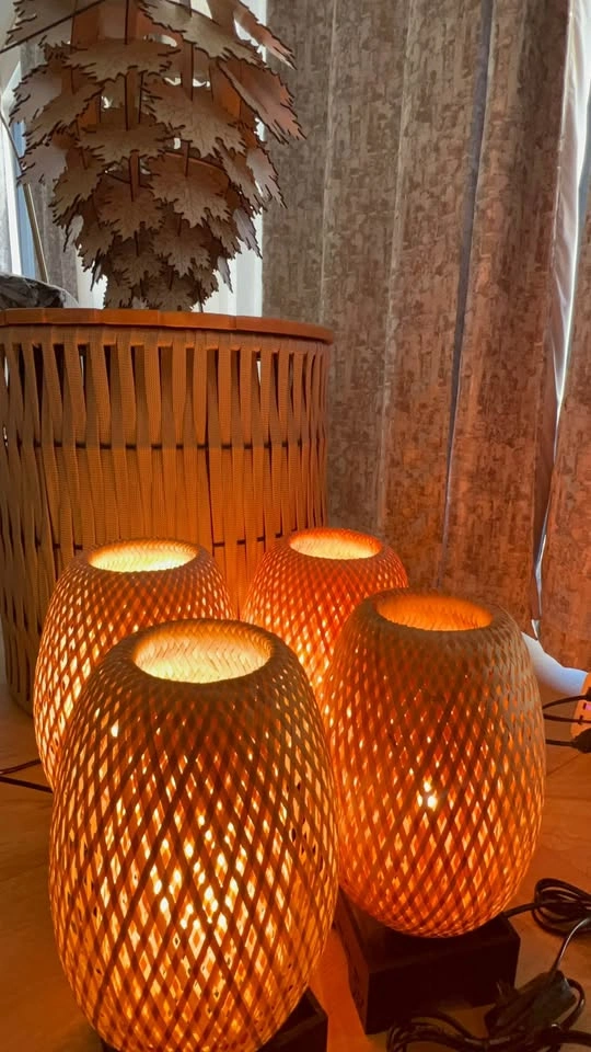 Clearance: Elegant Natural Bamboo Dimmable Table Lamps - photo 3