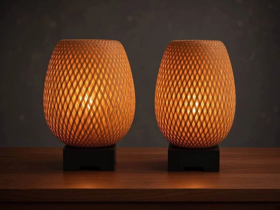 Clearance: Elegant Natural Bamboo Dimmable Table Lamps - photo 4