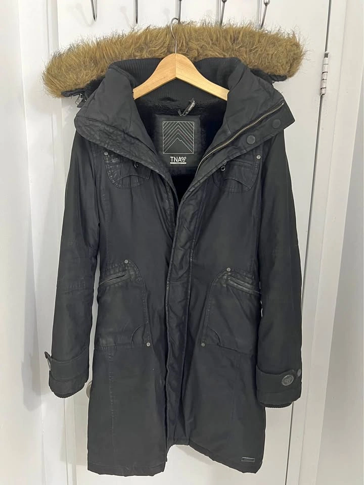 TNA Black Winter Parka Jacket Size Small