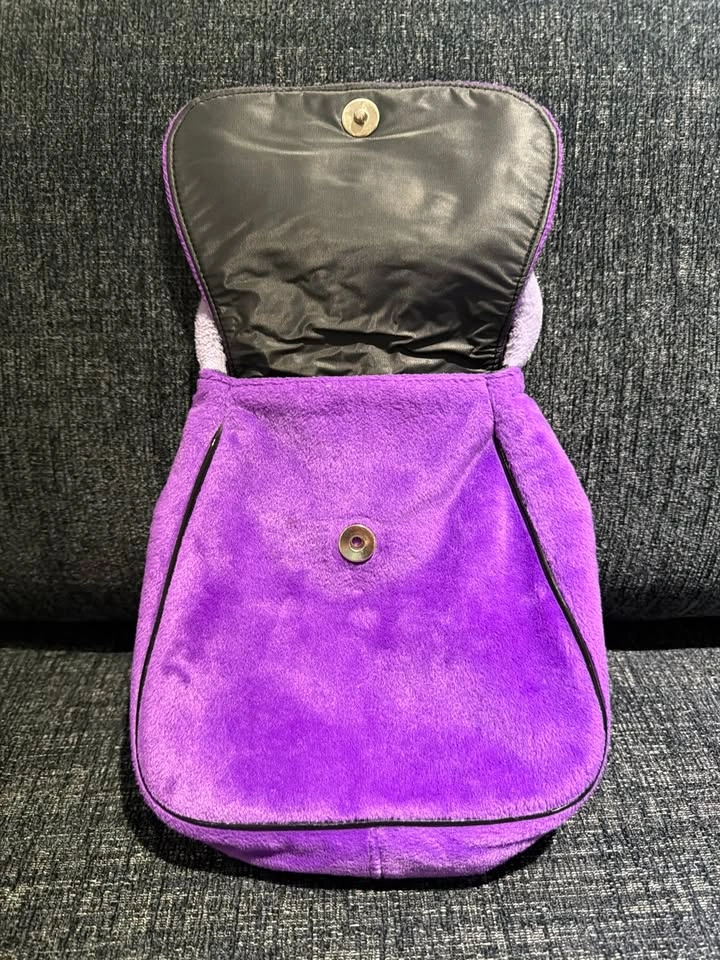 Kids Purple Plush Cat Handbag - photo 2