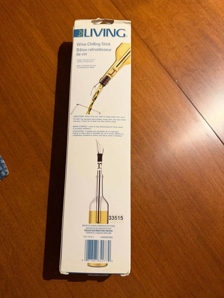 For Living Wine Chilling Stick & Pourer – NEW – Perfect Gift - photo 4