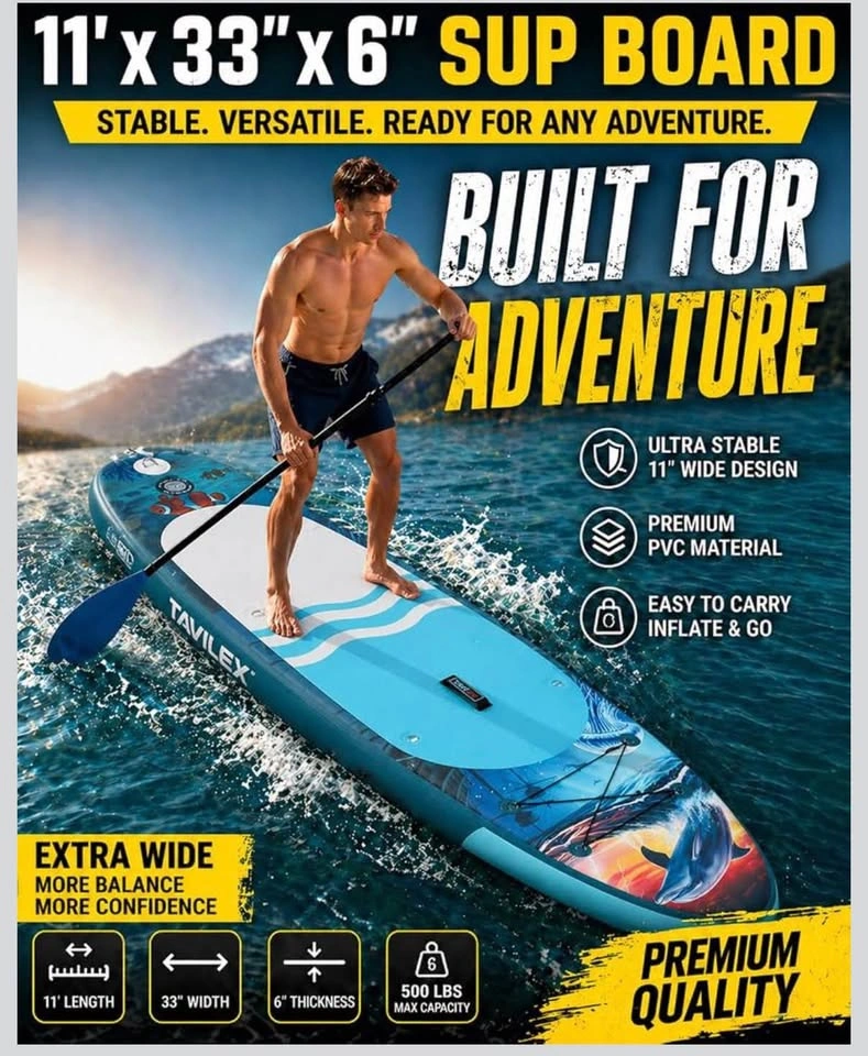 Ultra Wide Paddle Board with Seat, 11' x 33" x 6" SUP - photo 4
