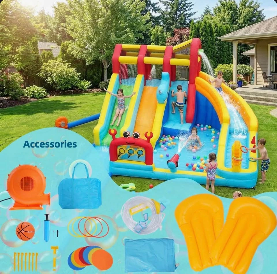 27.4' x 14.1' Inflatable Water Slide Bounce House Combo - photo 3
