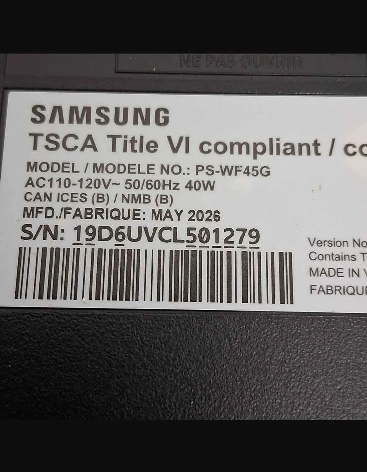 Samsung PS-WF45G Wireless Subwoofer - photo 2