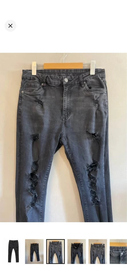 Aeropostale Black Distressed High-Rise Curvy Skinny Jeans - photo 2