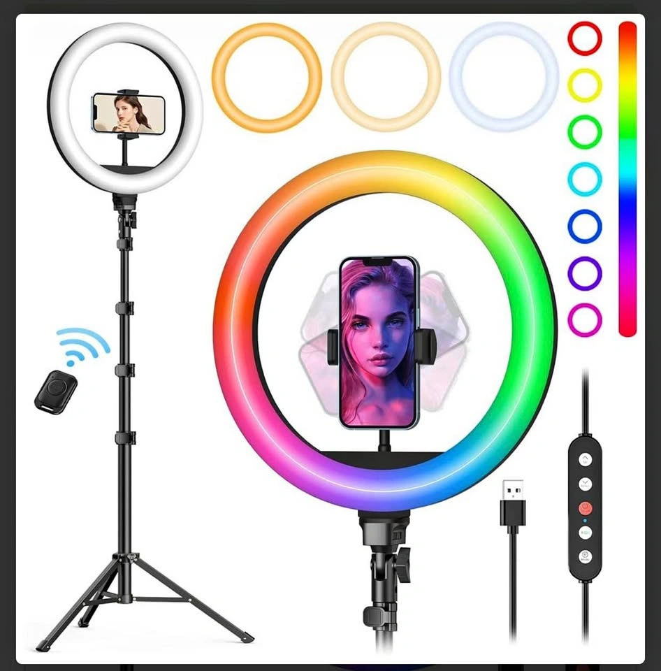 Weilisi 10" Ring Light with Stand 72'' Tall & Phone Holder