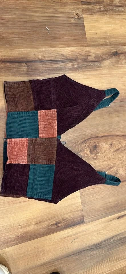 Corduroy patched crop top