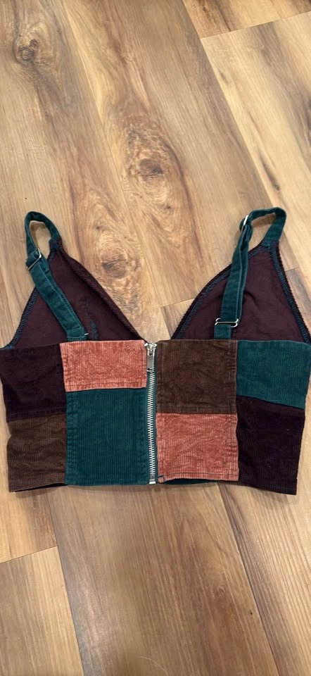 Corduroy patched crop top - photo 2