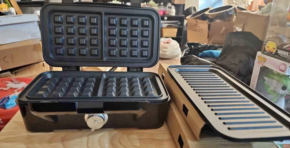 3-in-1 Waffle Maker and Grill with Interchangeable Plates
