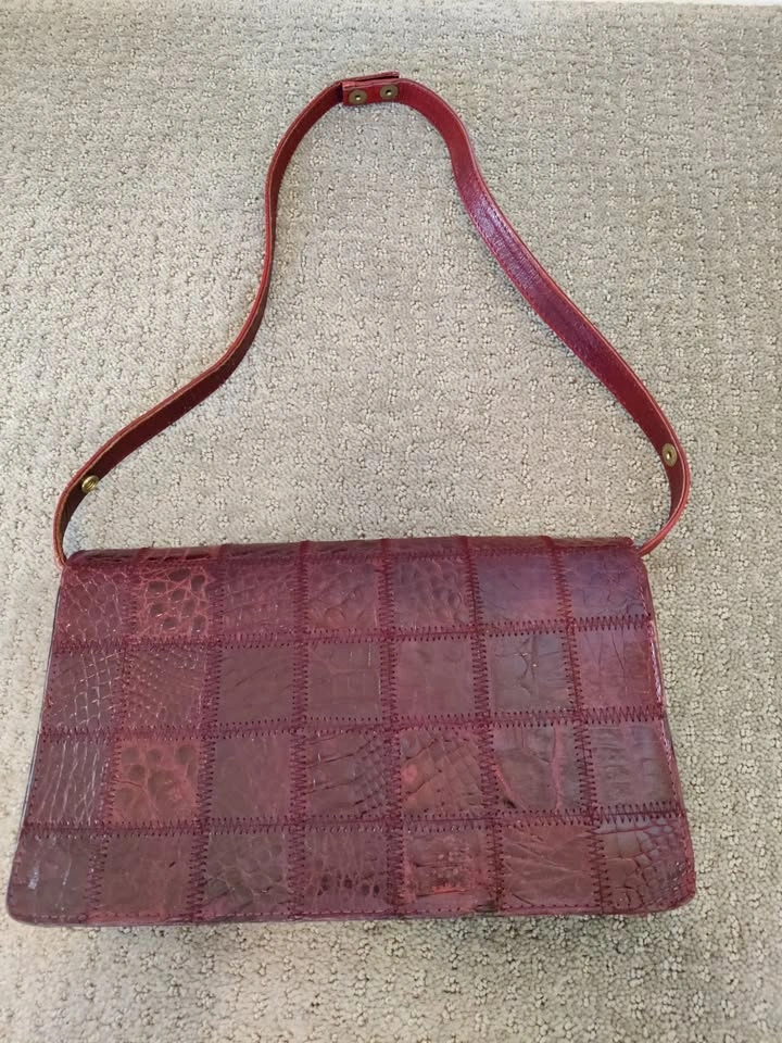 Women Red Snake Pattern Shoulder Bag / Hand Purse - photo 2