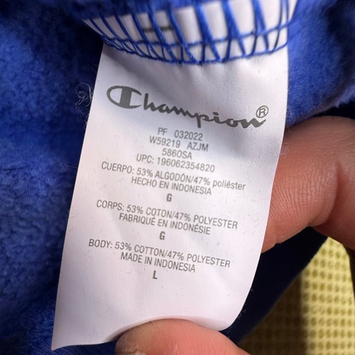 Champion Mens L Royal Blue Hoodie Yellow Embroidered Logo - photo 4