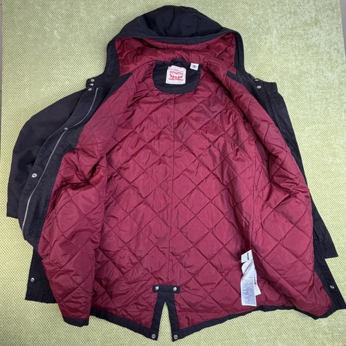 Levi's Women's S Black Hooded Trench Coat Parka Quilted Lined - photo 5
