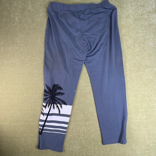 PINK Victorias Secret Womens L Blue Grey Palm Tree Joggers - photo 2