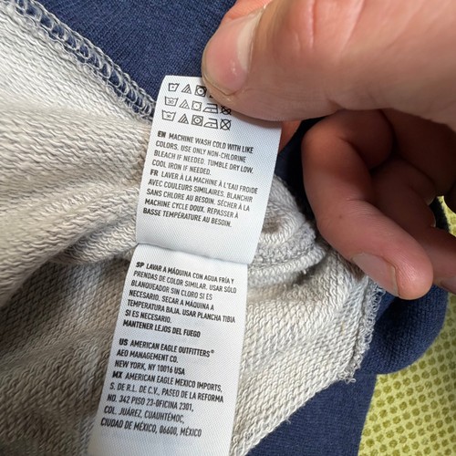 American Eagle Mens S Grey Navy Raglan Short Sleeve Sweatshirt - photo 5