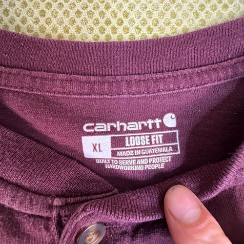 Carhartt Mens XL Loose Fit Burgundy Port Pocket Henley K84 - photo 4