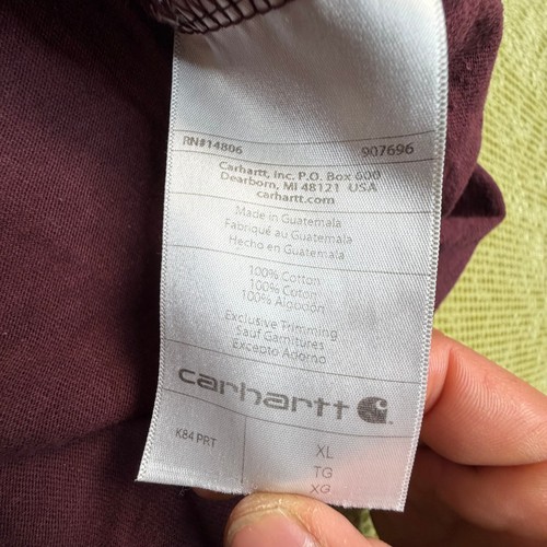 Carhartt Mens XL Loose Fit Burgundy Port Pocket Henley K84 - photo 5