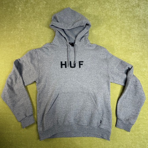 HUF Mens M Heather Grey Logo Pullover Hoodie