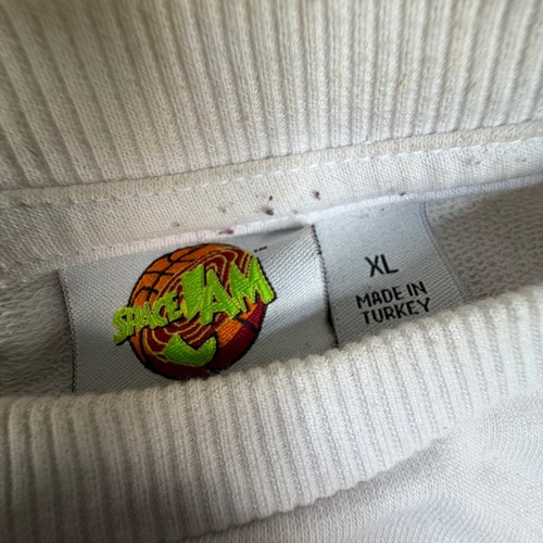 Mens XL White Space Jam Looney Tunes Graphic Crewneck Sweatshirt - photo 3