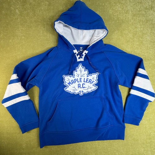 Maple Leaf Athletic Club Mens L Royal Blue Hockey Lace Up Hoodie