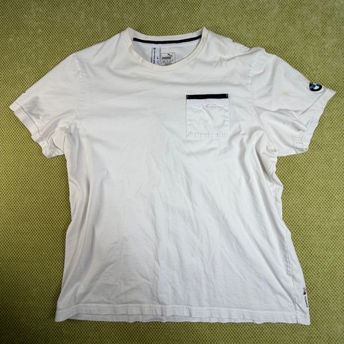 Puma BMW Motorsport Mens XXL White Pocket T Shirt