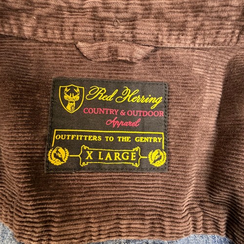 Red Herring Mens XL Blue Chambray Shirt Cotton Brown Elbow Patch - photo 3