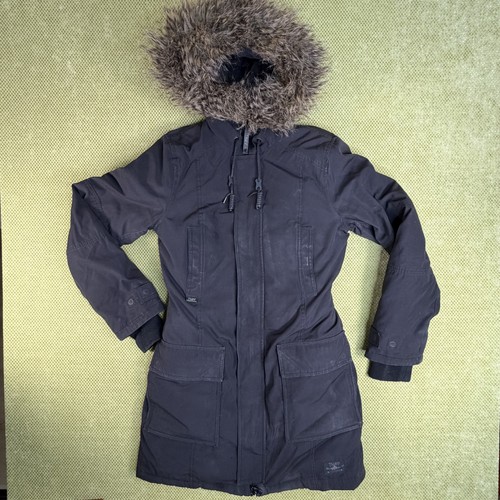 TNA Aritzia Bancroft Women's M Black Down Parka Faux Fur