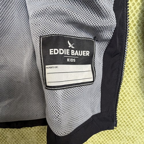 Eddie Bauer Kids M 7/8 Black Hooded Rain Jacket Mesh Lined - photo 4