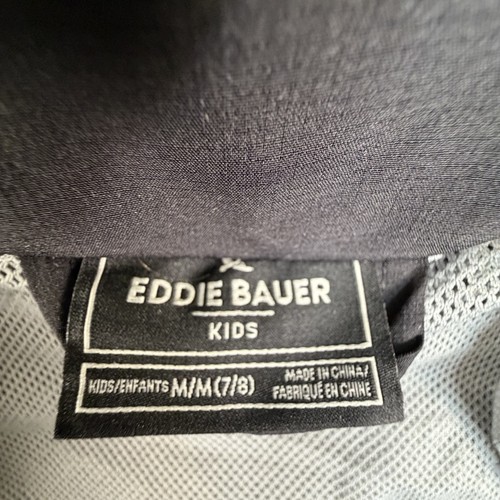 Eddie Bauer Kids M 7/8 Black Hooded Rain Jacket Mesh Lined - photo 5