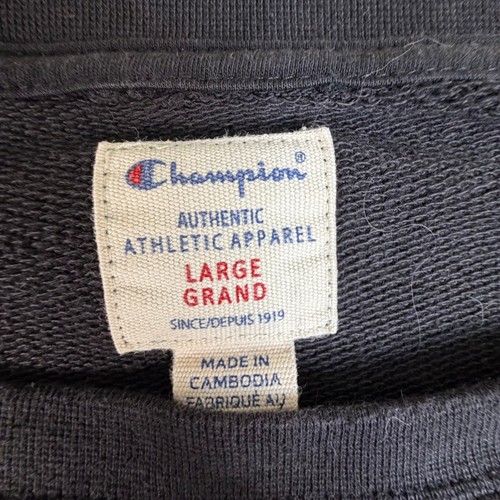 Champion Mens L Washed Black Logo Crewneck Sweatshirt - photo 3