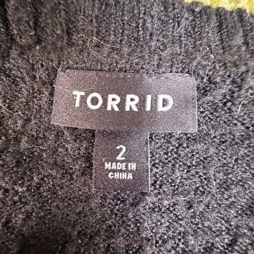 Torrid Womens Plus Size 2 Black Leopard Bow Sweater - photo 3