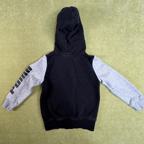 Puma Toddler Boys 2 Black Grey Blue Colorblock Full Zip Hoodie - photo 2