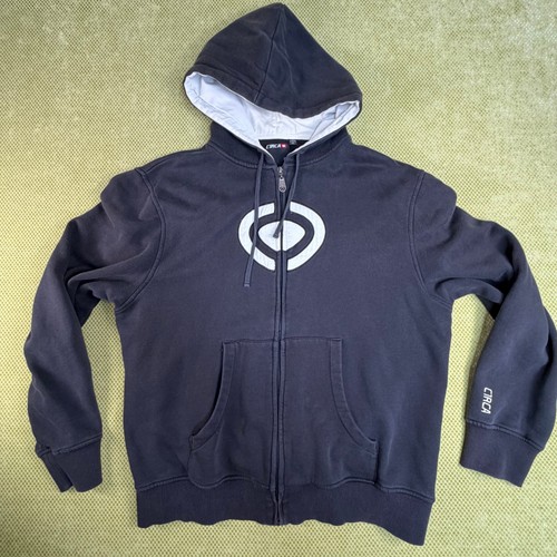 Circa Mens Vintage XL Black Full Zip Hoodie Skate Streetwear
