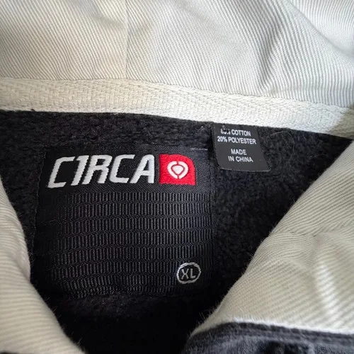 Circa Mens Vintage XL Black Full Zip Hoodie Skate Streetwear - photo 3