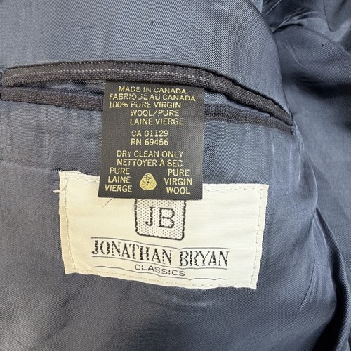 Jonathan Bryan Men's Black Pinstripe Double Breasted Blazer - photo 5