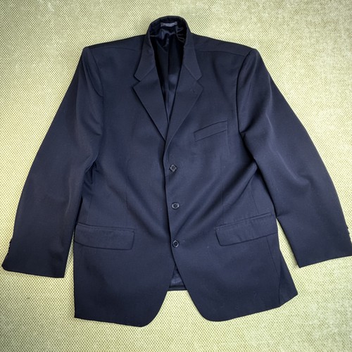 Wm H Leishman Men's Size 46 Black Two Button Blazer