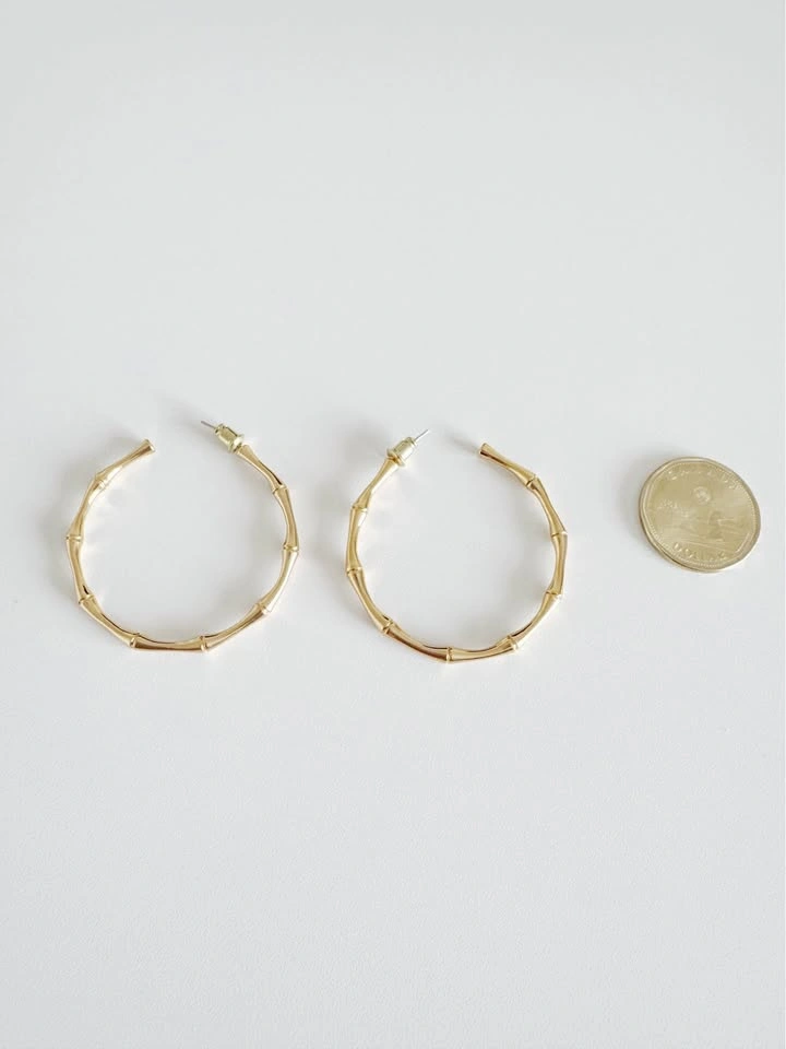 Large Gold Hoop Earrings - photo 2